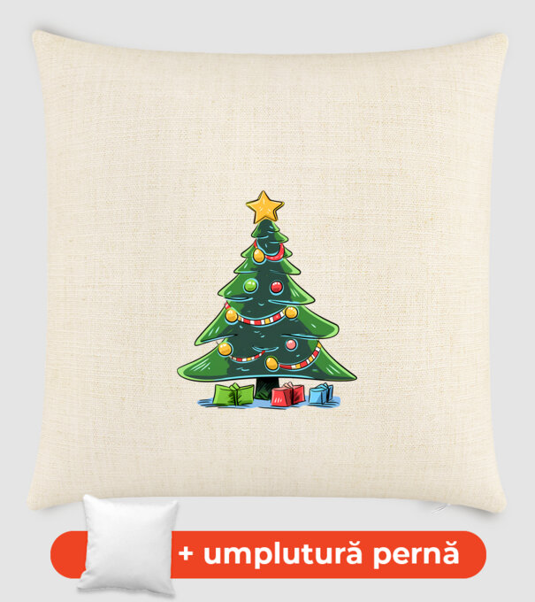 Brad de Crăciun model nisipiu pe tricou