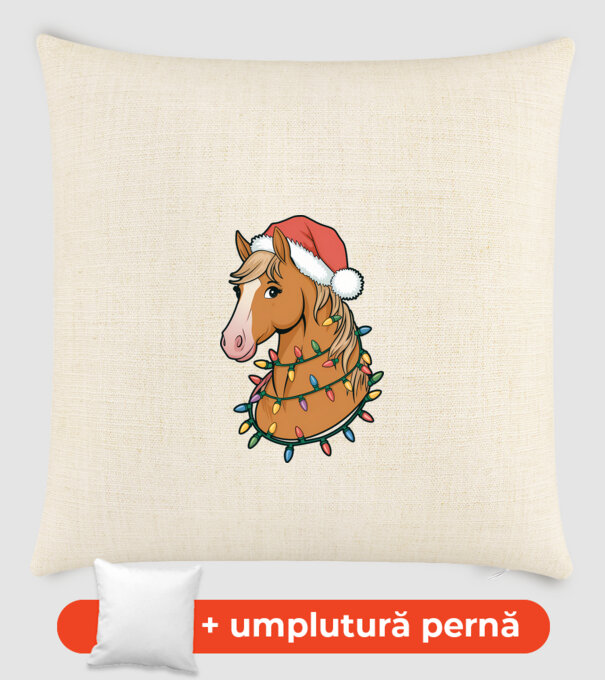 Cal de Crăciun model nisipiu pe tricou