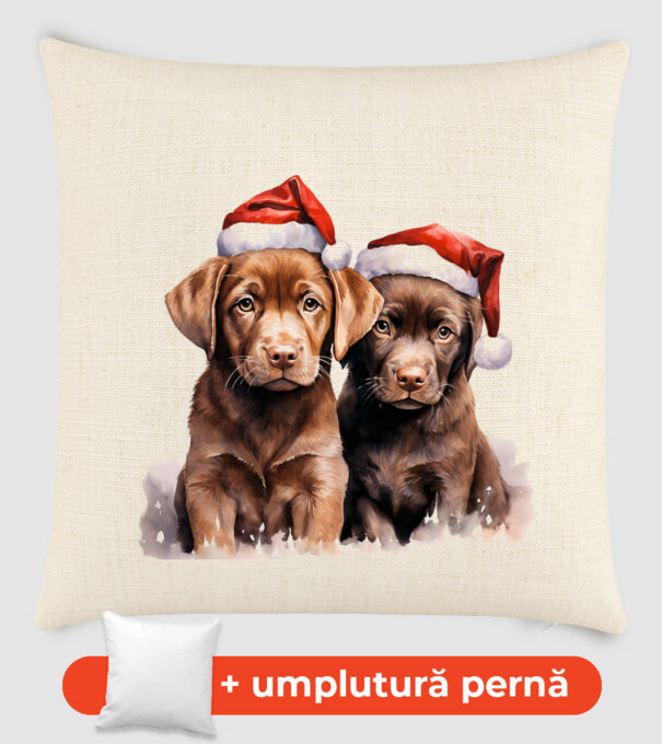 Catelusi Craciun Alb model nisipiu pe tricou