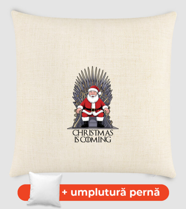 Christmas is Coming Alb model nisipiu pe tricou