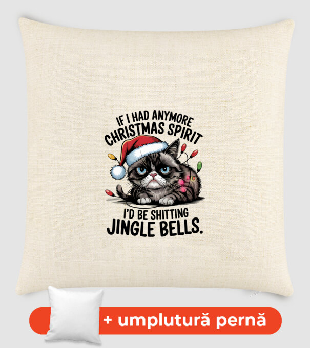 Christmas Spirit Grumpy Cat Alb model nisipiu pe tricou