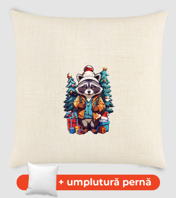 Crăciunul ratonilor model nisipiu pe tricou