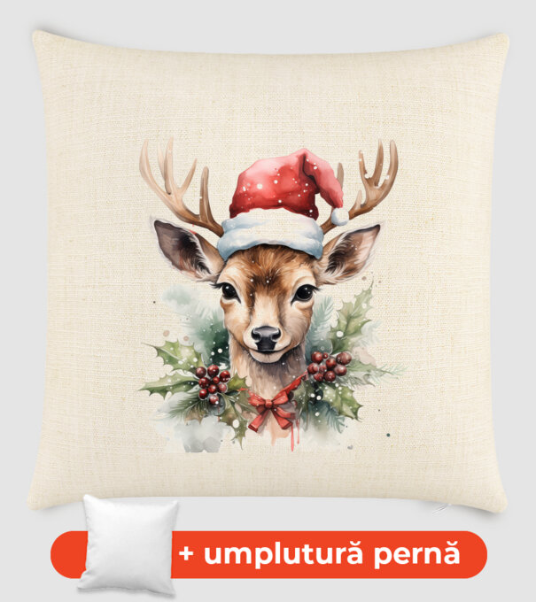 Festive Reindeer model nisipiu pe tricou