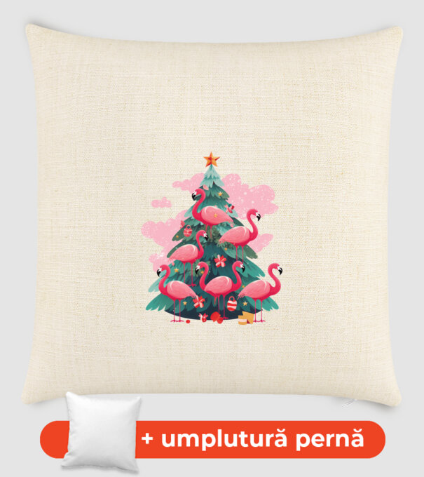 flamingo pom de Crăciun model nisipiu pe tricou