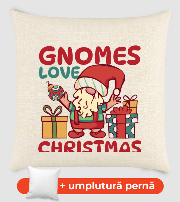 Gnomes LOVE Christmas model nisipiu pe tricou