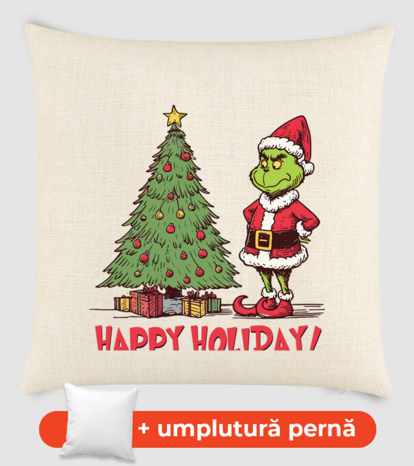 Happy Holiday Grinch model nisipiu pe tricou