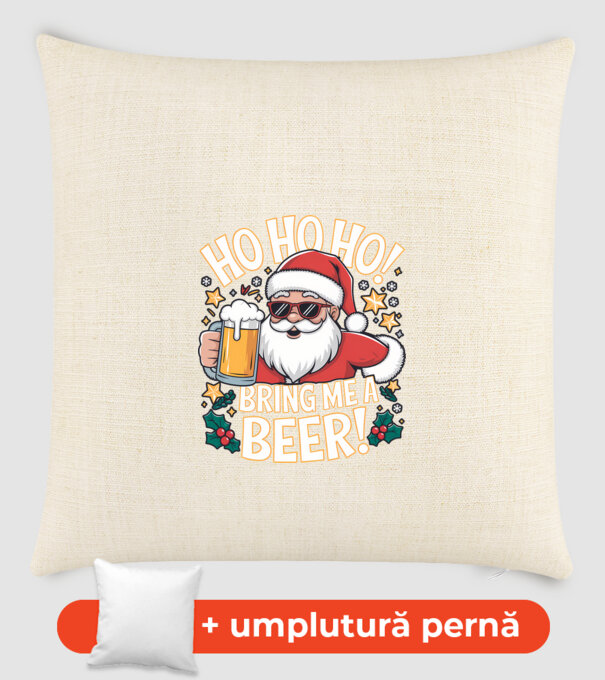 HO HO HO bring me a BEER santa Negru model nisipiu pe tricou