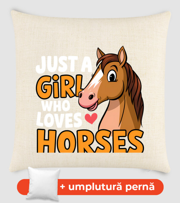 Just a girl who loves horses Negru model nisipiu pe tricou