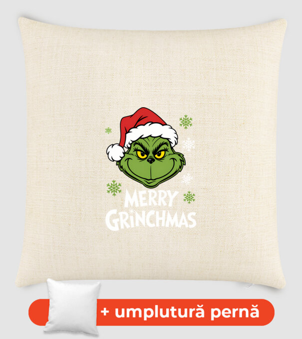 Merry Grinchmas Negru model nisipiu pe tricou