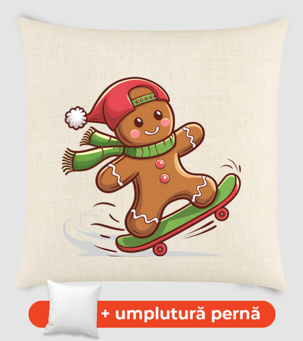 Patinator de turtă dulce model nisipiu pe tricou