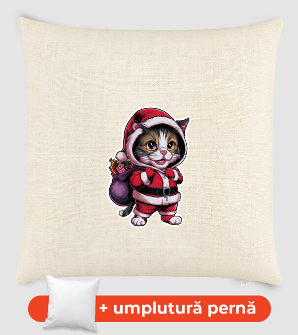 Santa Cat model nisipiu pe tricou
