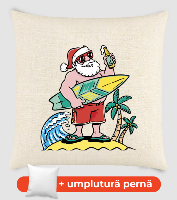 Santa Claus Summer model nisipiu pe tricou