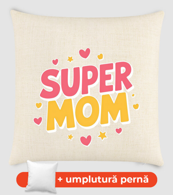 Super Mom Negru model nisipiu pe tricou