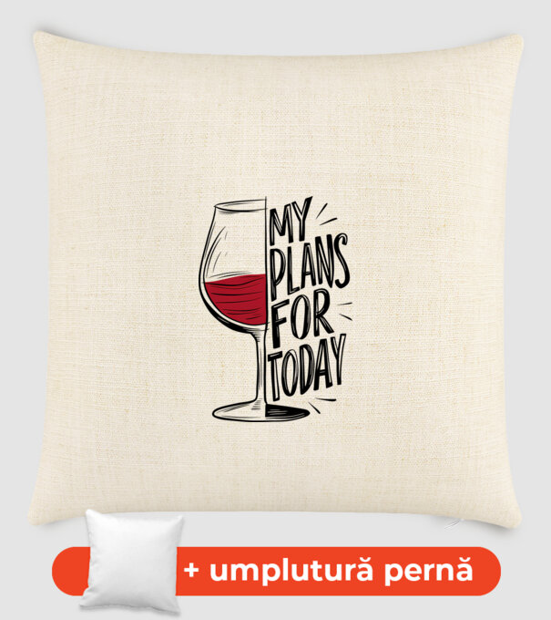 Wine Plans For Today Alb model nisipiu pe tricou