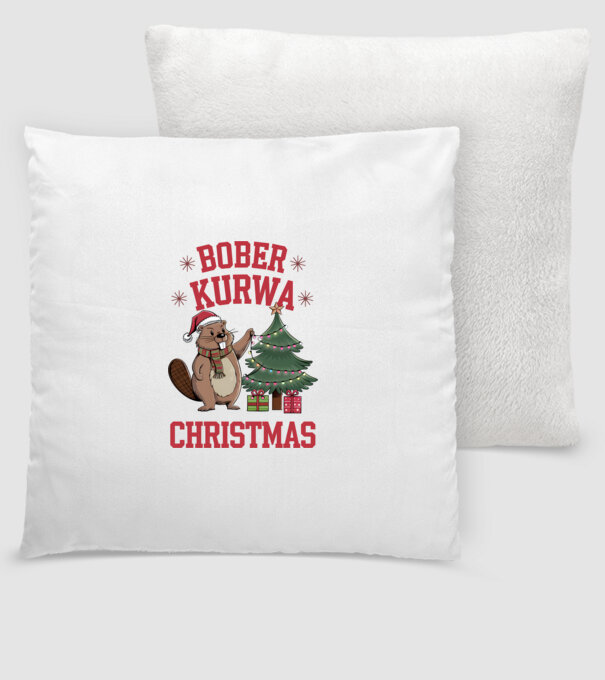 Bober Kurwa Christmas 3 model alb pe tricou