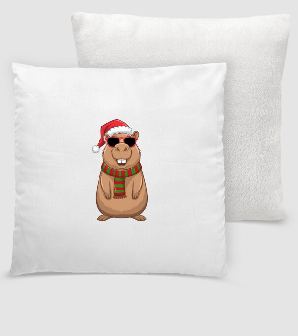 Crăciunul capybara model alb pe tricou