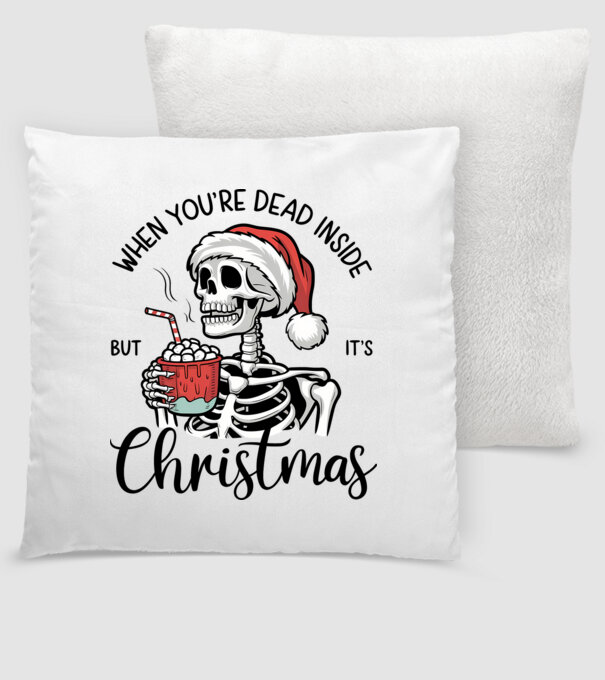 Dead inside, but it's christmas Alb model alb pe tricou