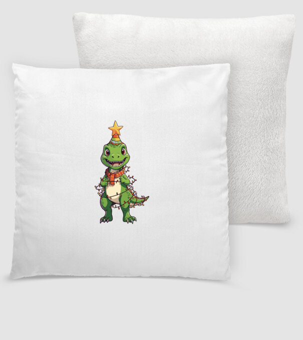 dinozaur pom de Crăciun model alb pe tricou