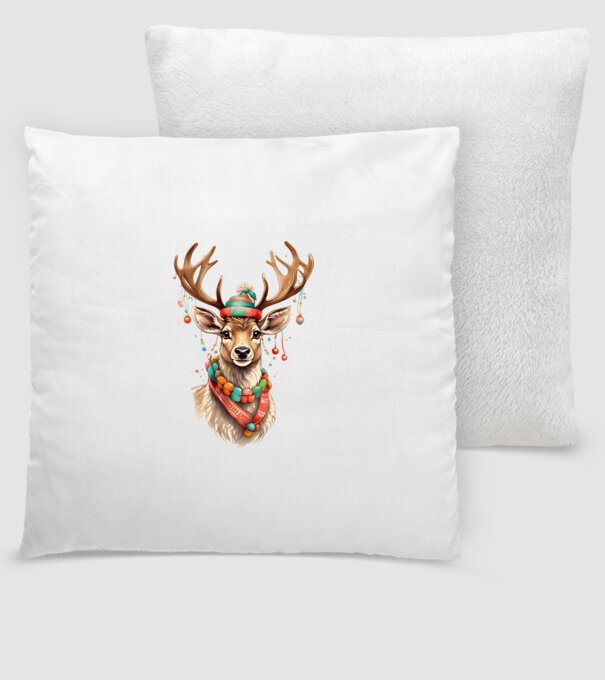 Festive Reindeer model alb pe tricou