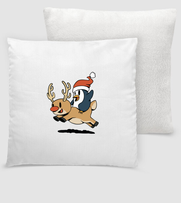 pinguin reindeer cristmas model alb pe tricou