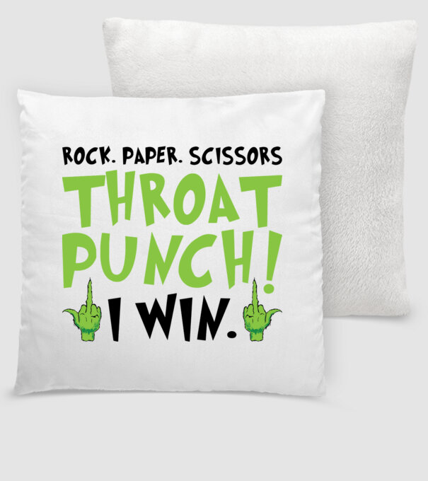 Rock paper scissors - Grinch model alb pe tricou