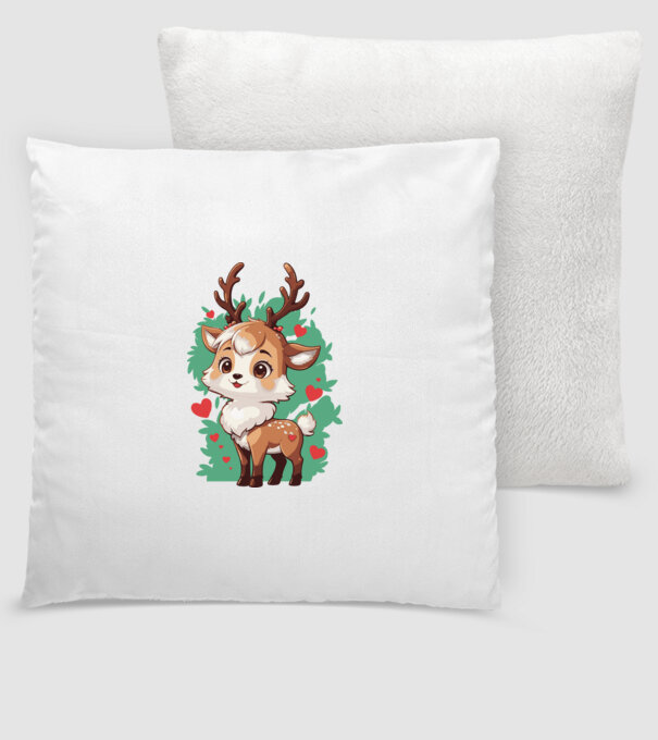 Valentine Deer model alb pe tricou