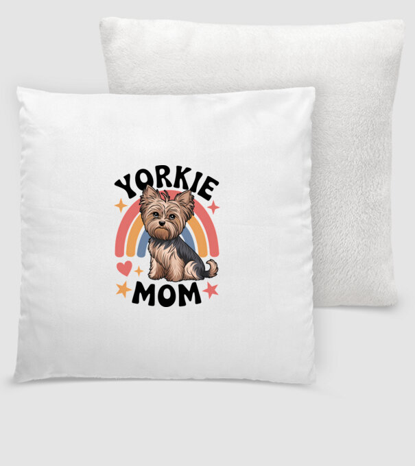 Yorkie Mom Alb model alb pe tricou