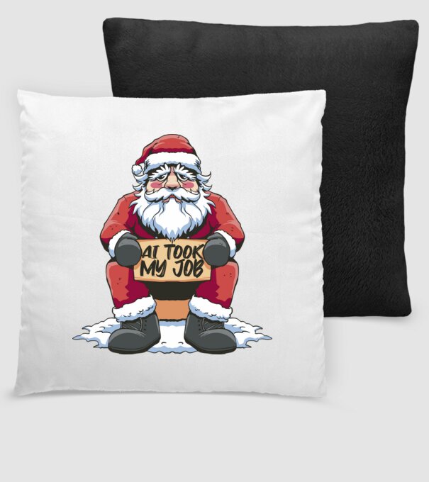 AI took my job Santa model negru pe tricou