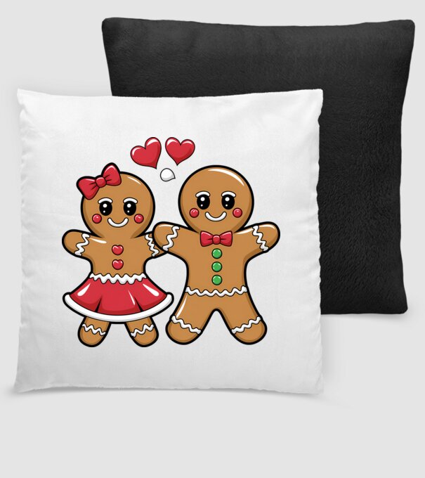 cuplu de turtă dulce în dragoste model negru pe tricou