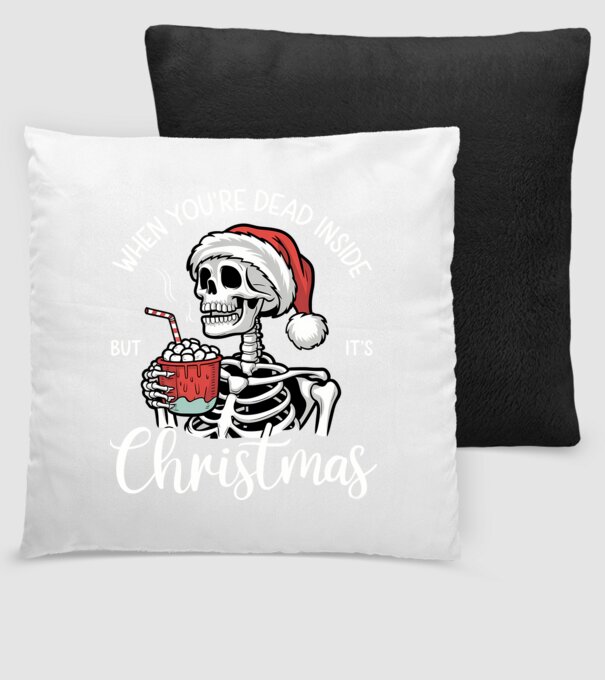 Dead inside, but it's christmas Negru model negru pe tricou
