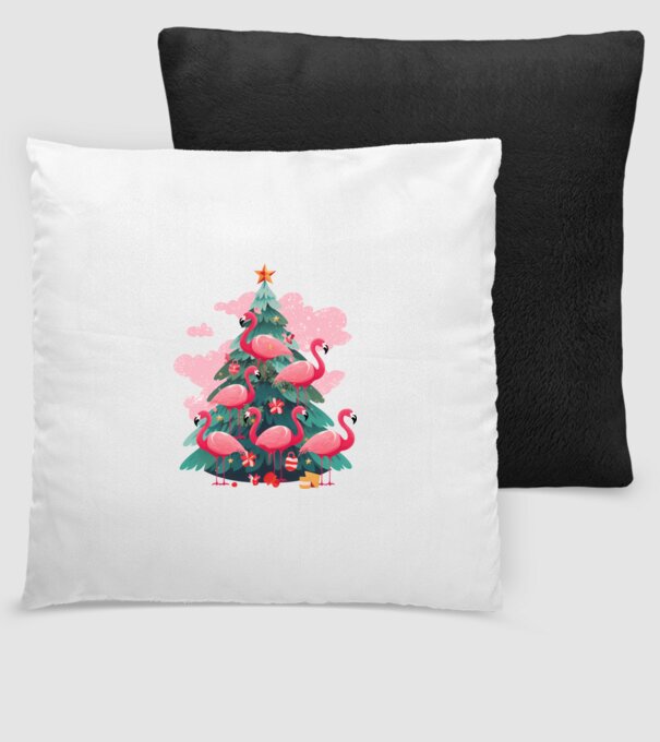 flamingo pom de Crăciun model negru pe tricou