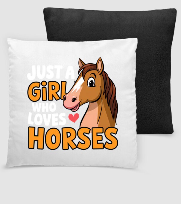 Just a girl who loves horses Negru model negru pe tricou