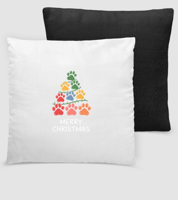 Merry Christmas Paws Negru model negru pe tricou