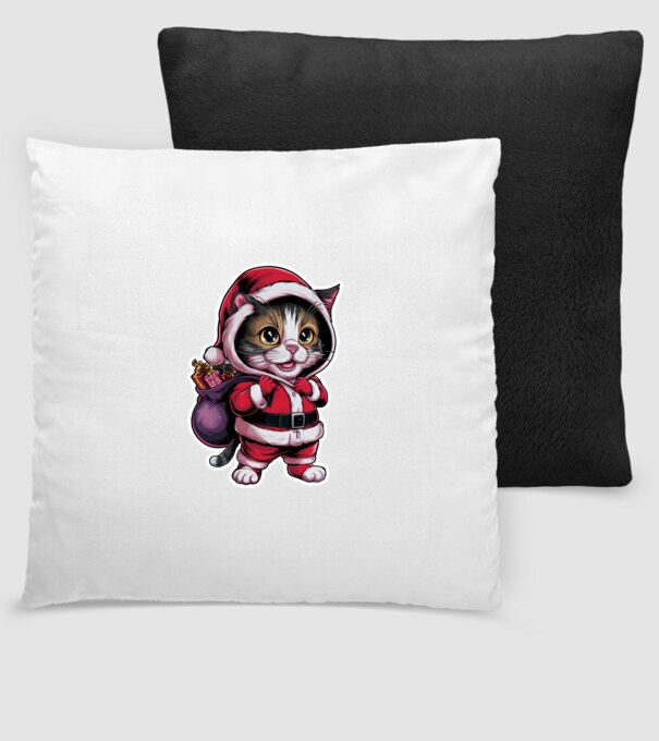 Santa Cat model negru pe tricou