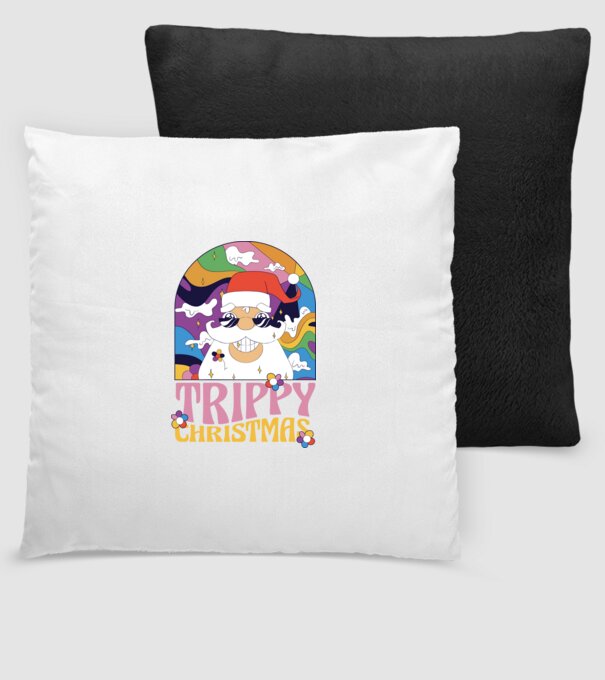 Trippy Christmas model negru pe tricou
