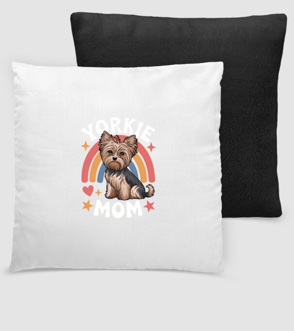 Yorkie Mom Negru model negru pe tricou