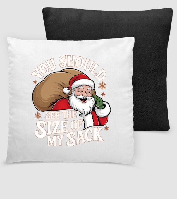 You Should See The Size Of My Sack Santa model negru pe tricou