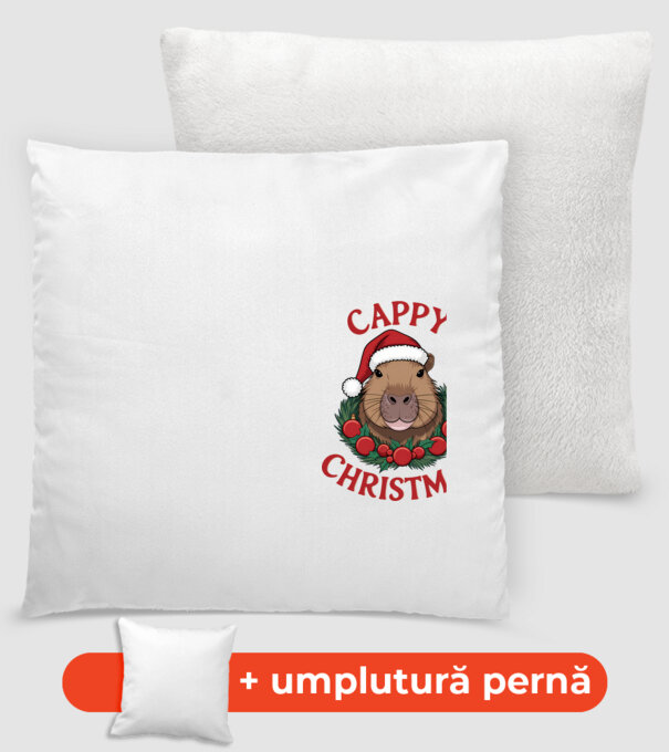 Cappy Christmas 2 model alb pe tricou