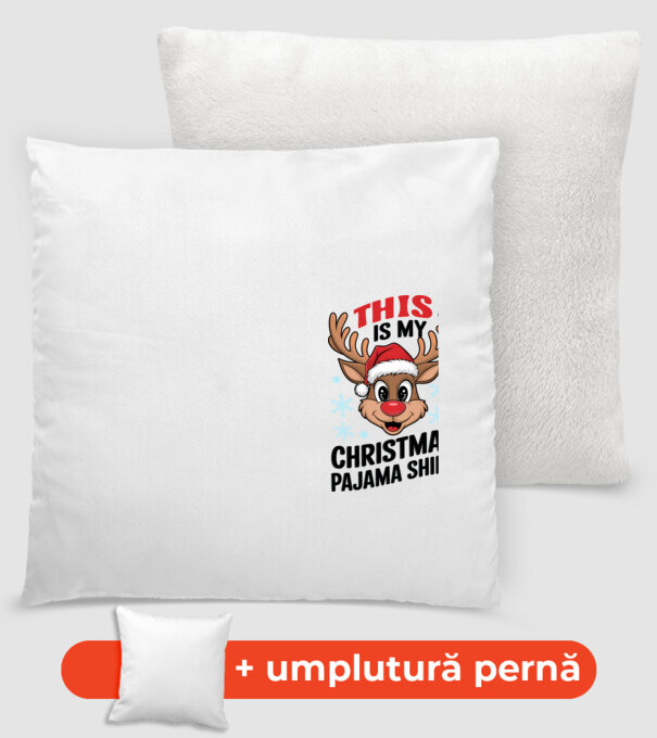 Christmas Pajama Reindeer Alb model alb pe tricou