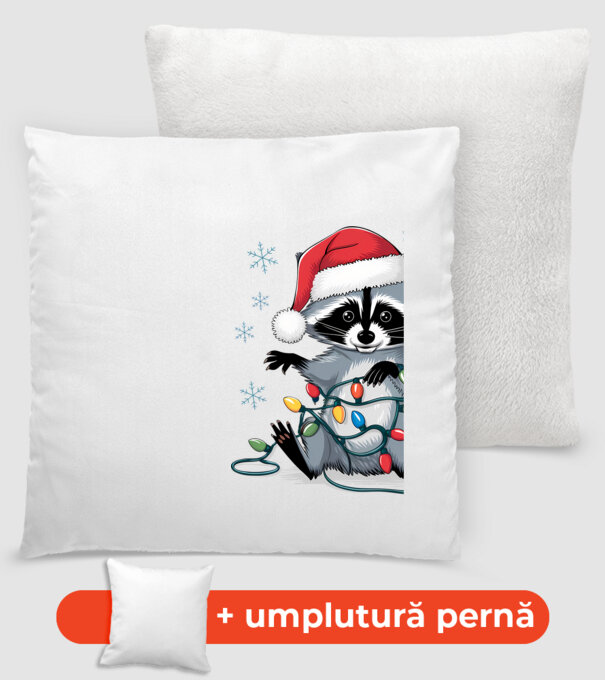 Crăciunul ratonilor Alb model alb pe tricou