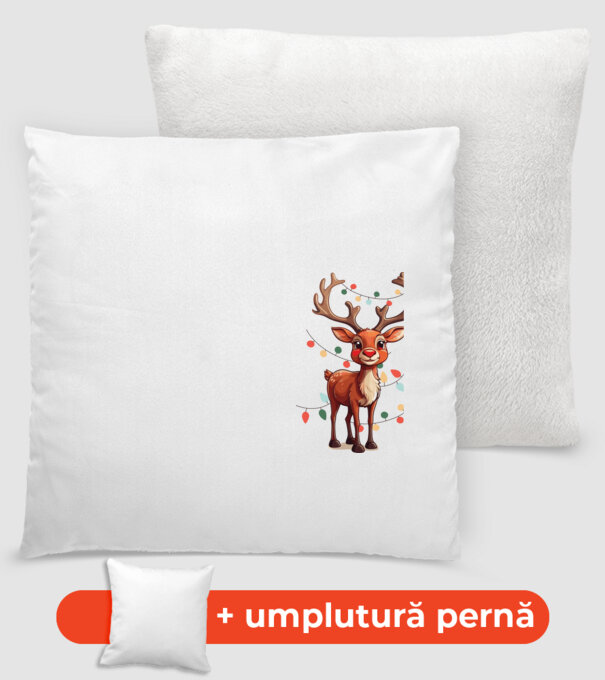 Festive Rudolph model alb pe tricou