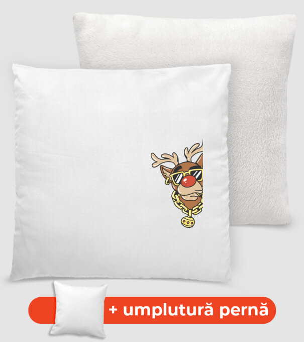 Gangster Reindeer model alb pe tricou