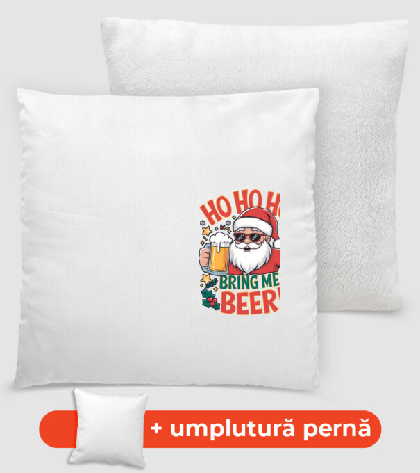 HO HO HO bring me a BEER santa Alb model alb pe tricou