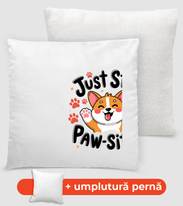 Just Stay Paw-sitive Alb model alb pe tricou