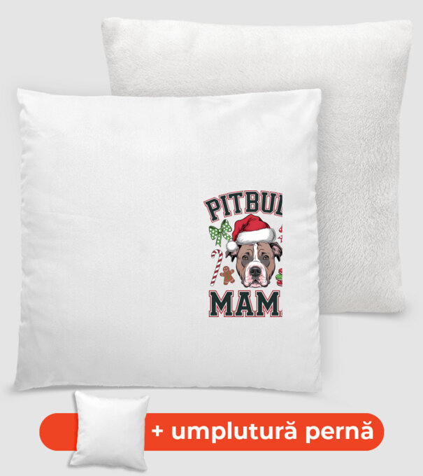 Pitbull Mama model alb pe tricou