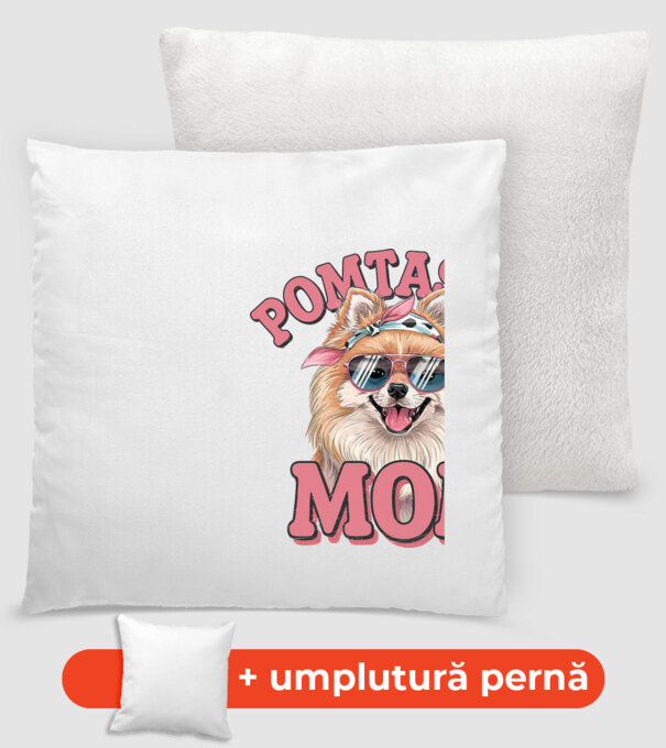 Pomtastic Mom model alb pe tricou