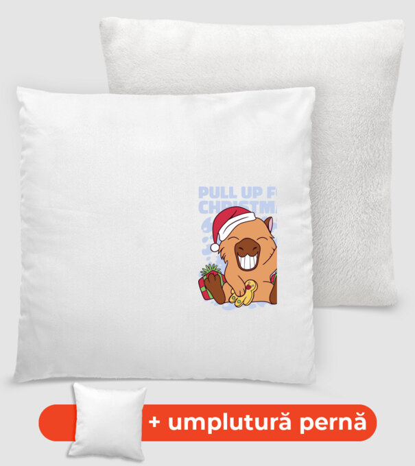Pull up for christmas Capybara model alb pe tricou