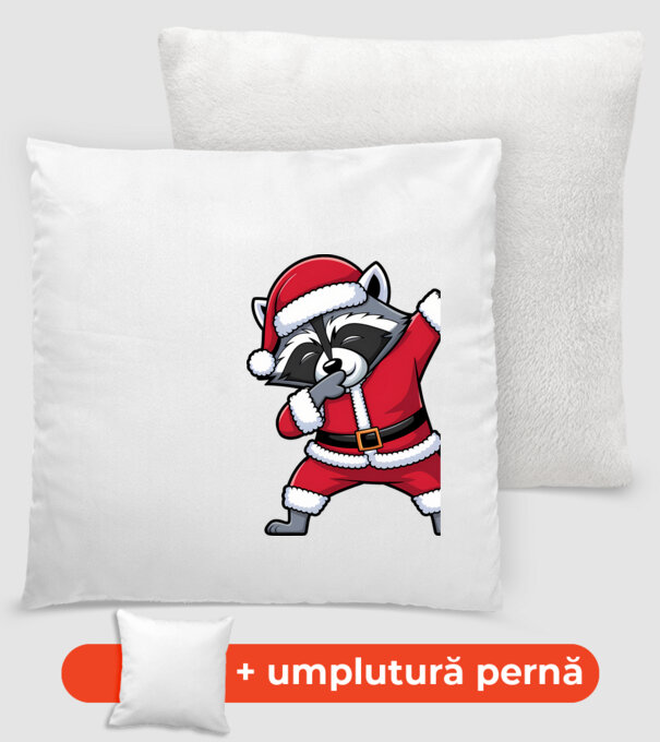 Raton Dab Xmas model alb pe tricou