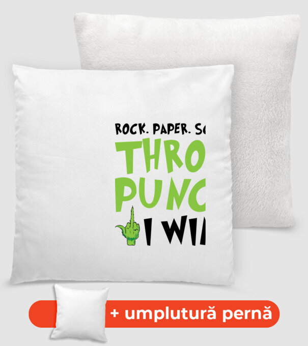 Rock paper scissors - Grinch model alb pe tricou