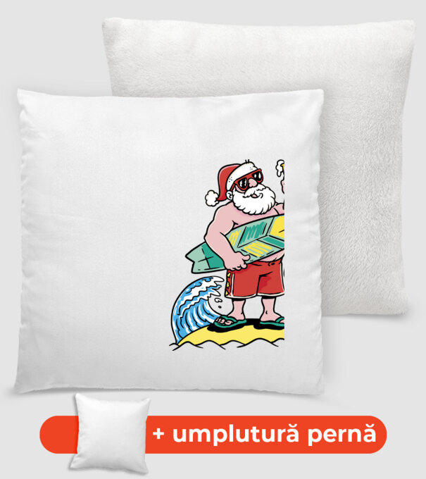 Santa Claus Summer model alb pe tricou